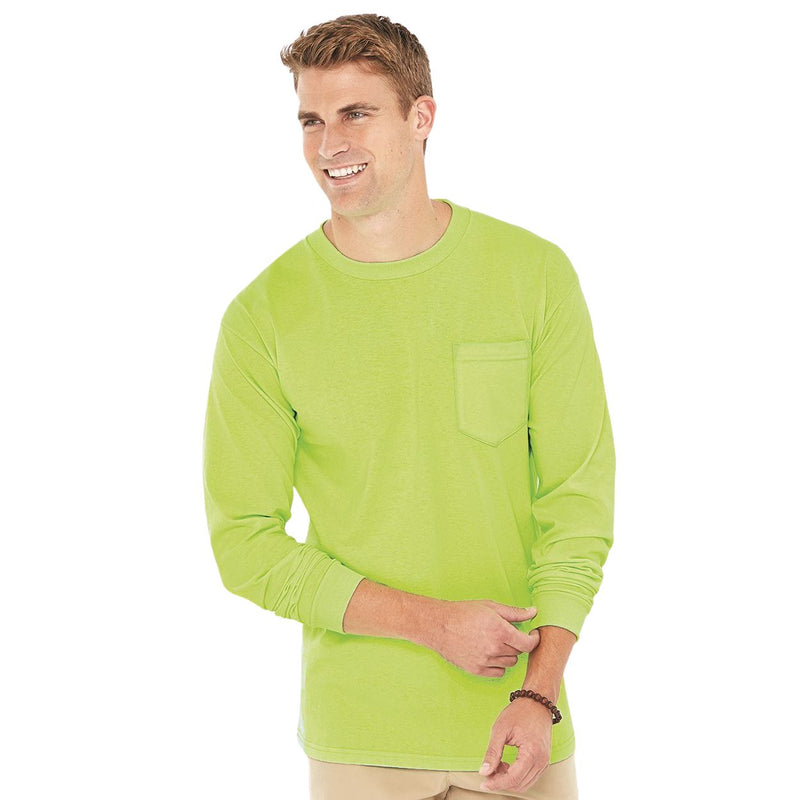 Bayside Union-Made Long Sleeve T-Shirt with a Pocket