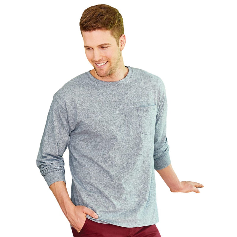 Hanes Tagless Long Sleeve Pocket T-Shirt