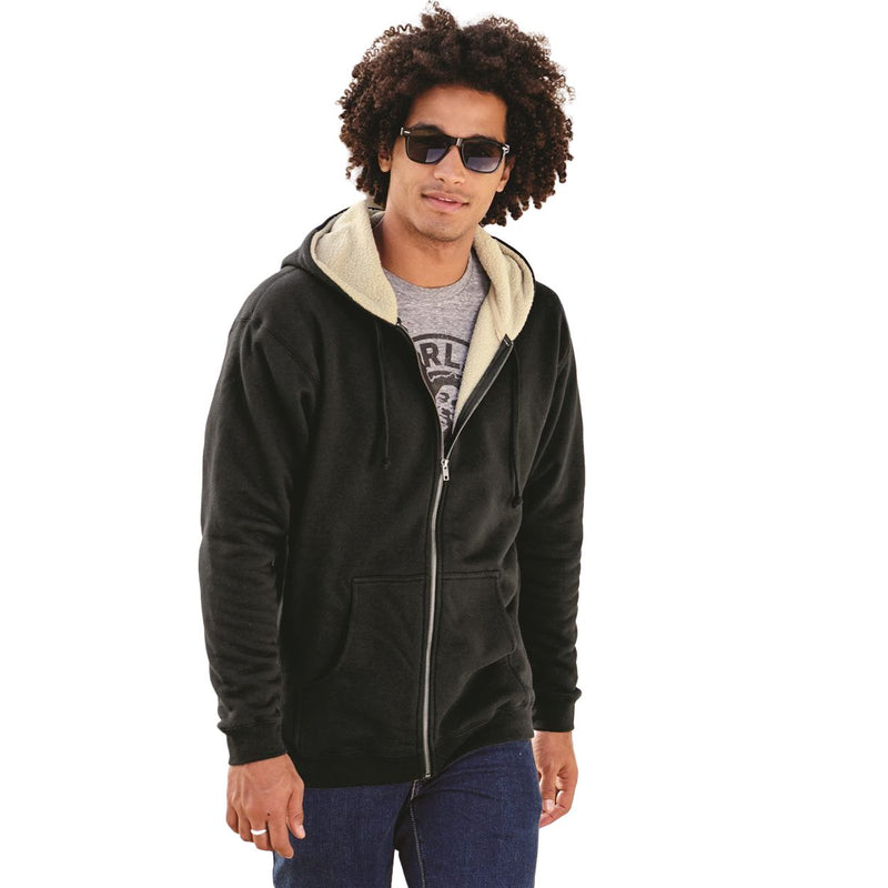 Independent Trading Co. Sherpa-Lined Full-Zip Hooded Sweatshirt