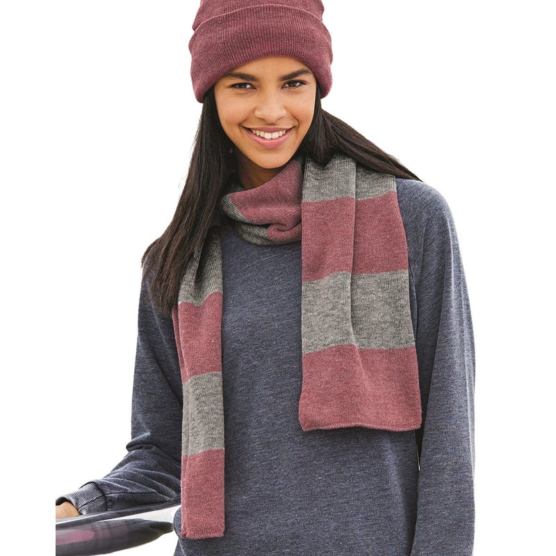 Sportsman Rugby-Striped Knit Scarf