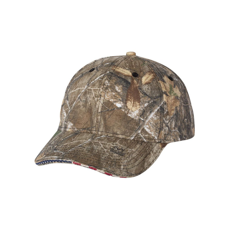 Outdoor Cap Camo Cap with Flag Sandwich Visor