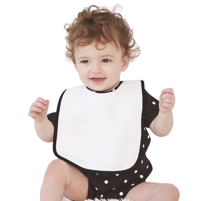 Rabbit Skins Infant Contrast Trim Terry Bib