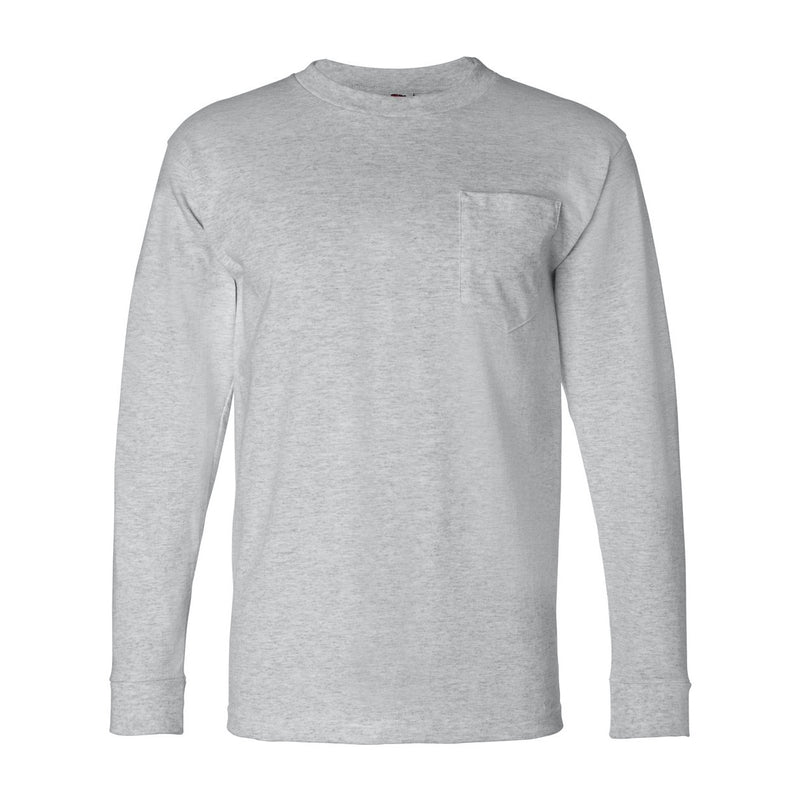 Bayside USA-Made Long Sleeve T-Shirt with a Pocket