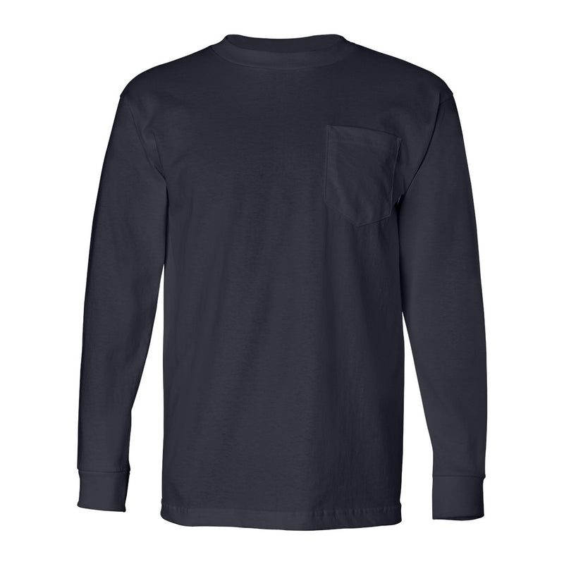 Bayside USA-Made Long Sleeve T-Shirt with a Pocket