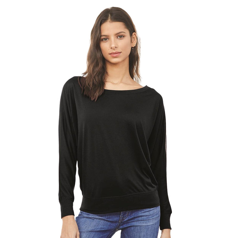 BELLA + CANVAS Women’s Flowy Off Shoulder Long Sleeve Tee