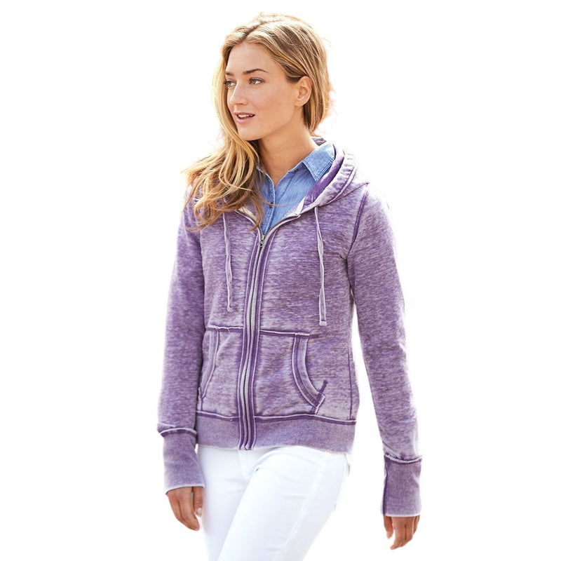 J. America Women's Zen Fleece Full-Zip Hooded Sweatshirt