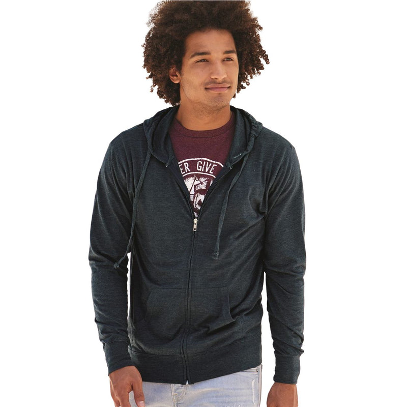 Independent Trading Co. Lightweight Jersey Full-Zip Hooded T-Shirt