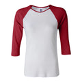 BELLA + CANVAS Women’s 1X1 Baby Rib Raglan Three-Quarter Sleeve Tee