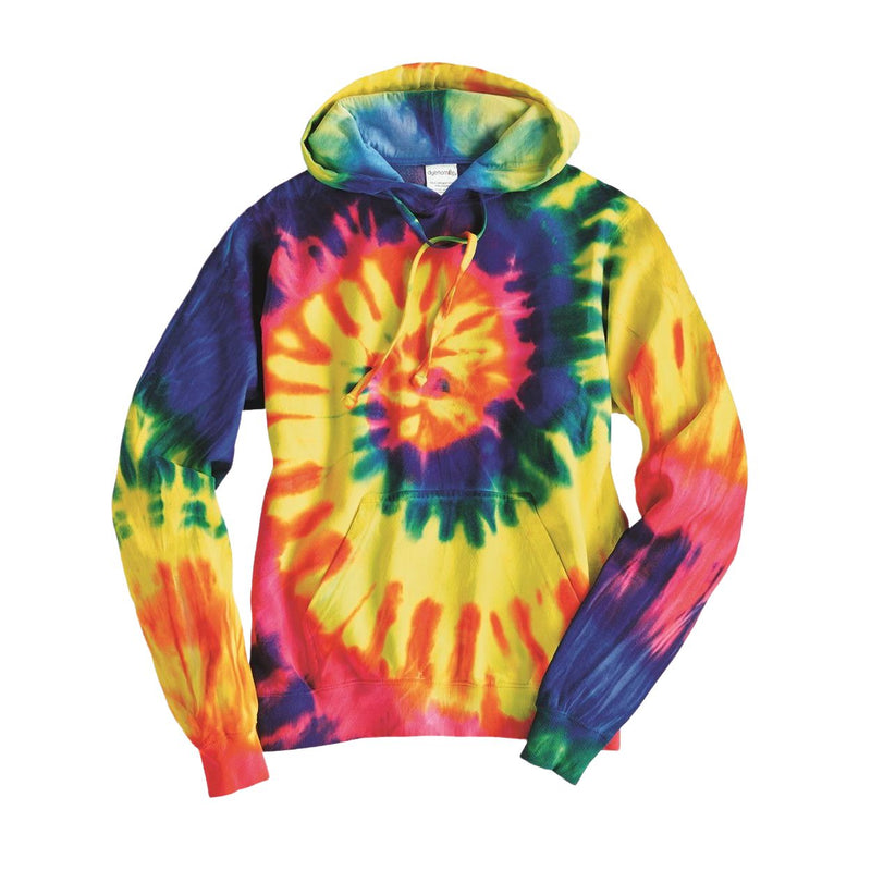 Dyenomite Multi-Color Spiral Pullover Hooded Sweatshirt