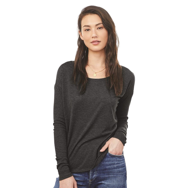 BELLA + CANVAS Women’s Flowy 2x1 Ribbed Long Sleeve Tee