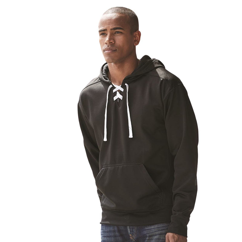 J. America Sport Lace Polyester Fleece Hooded Sweatshirt