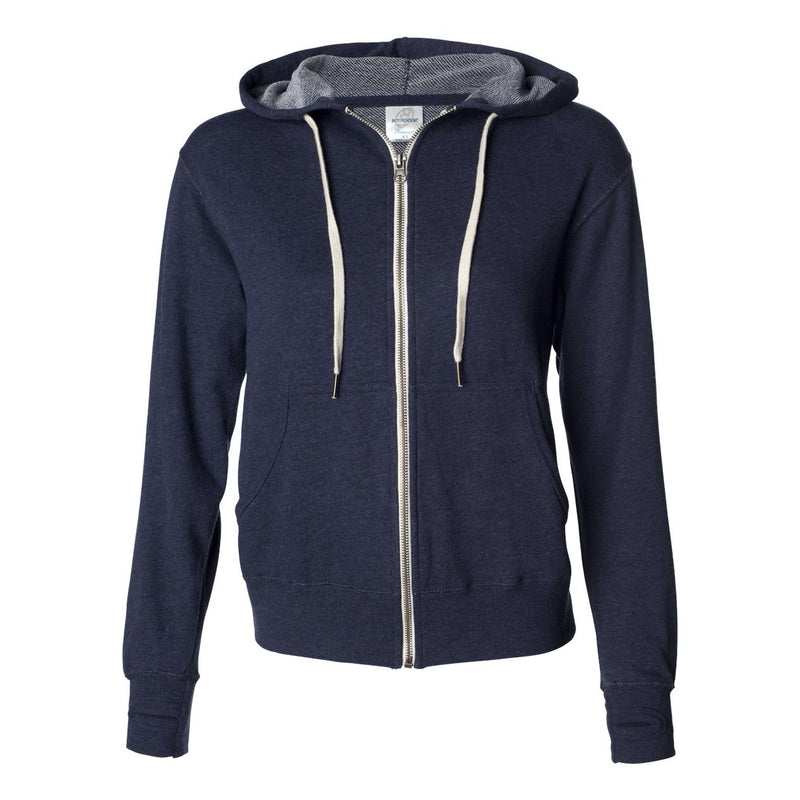 Independent Trading Co. Unisex Heathered French Terry Full-Zip Hooded Sweatshirt