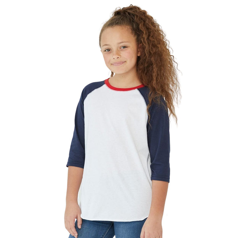 LAT Youth Baseball Fine Jersey Three-Quarter Sleeve Tee