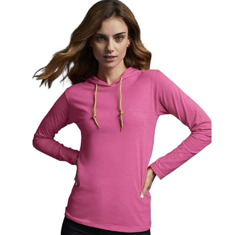 Anvil Women’s Lightweight Hooded Long Sleeve T-Shirt