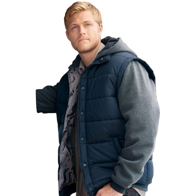 Burnside Nylon Vest with Fleece Sleeves