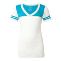 Blue 84 USA-Made Juniors' Burnout V-Neck Football Tee