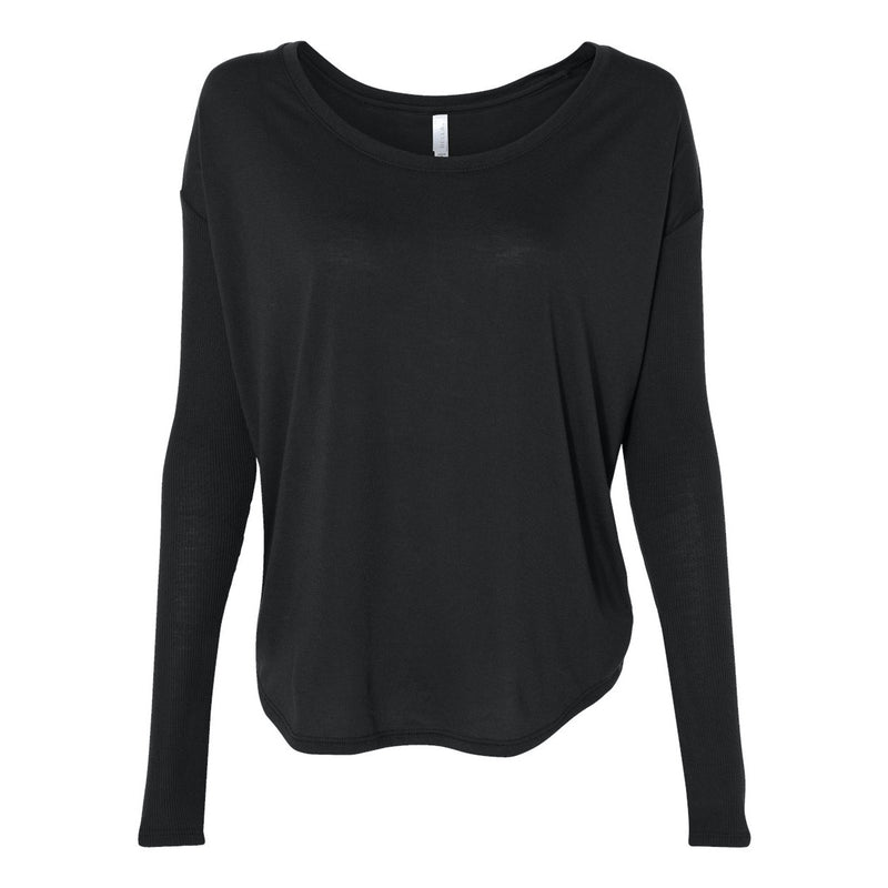 BELLA + CANVAS Women’s Flowy 2x1 Ribbed Long Sleeve Tee