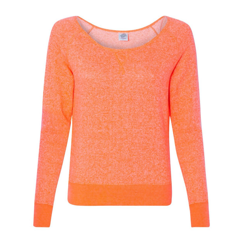 Independent Trading Co. Juniors' Wide Neck Sweaterfleece Crew