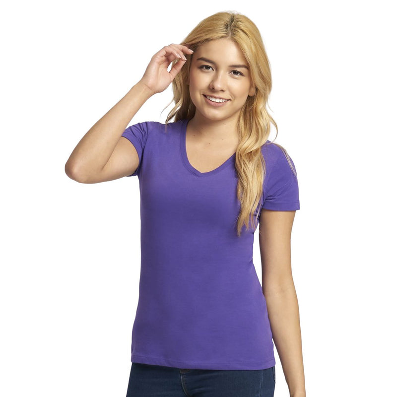 Next Level Women's Sueded Short Sleeve V