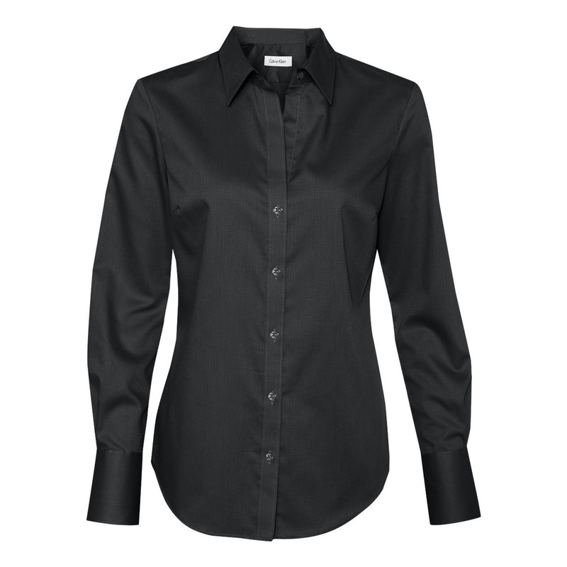 Calvin Klein Women's Non-Iron Dobby Pindot Shirt