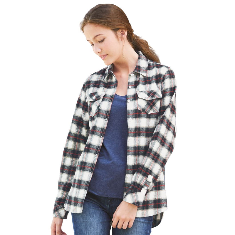 Burnside Women's Yarn-Dyed Long Sleeve Flannel Shirt