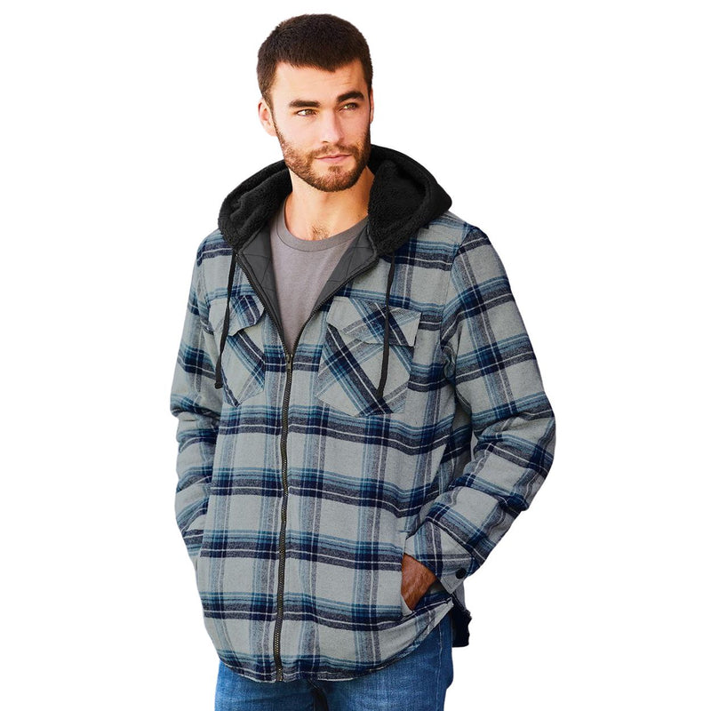 Burnside Quilted Flannel Full-Zip Hooded Jacket