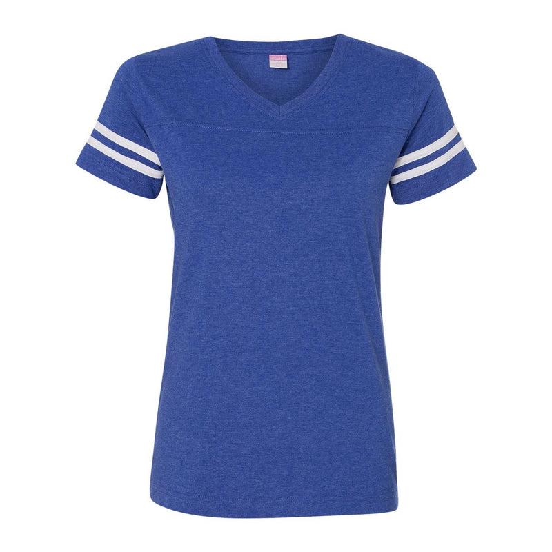 LAT Women's Football V-Neck Fine Jersey Tee