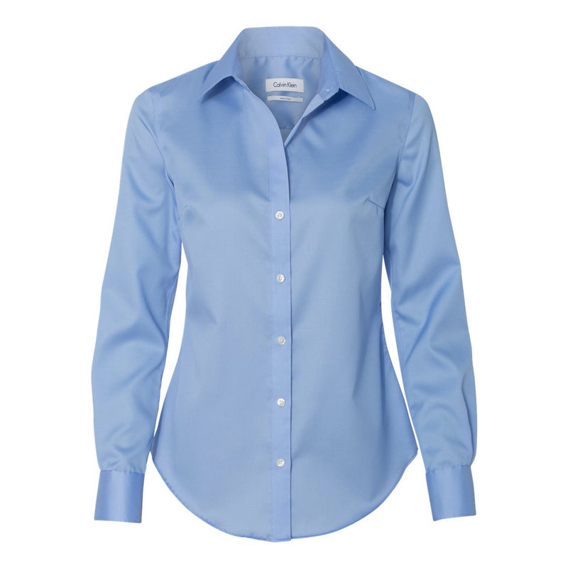 Calvin Klein Women's Non-Iron Micro Pincord Long Sleeve Shirt