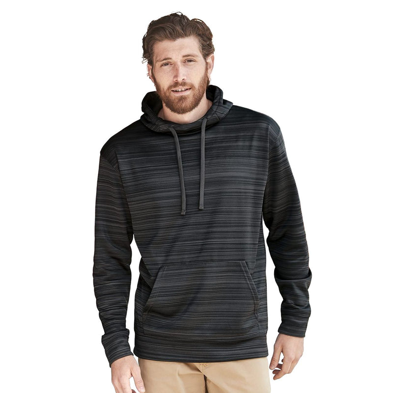 J. America Odyssey Striped Performance Fleece Hooded Sweatshirt