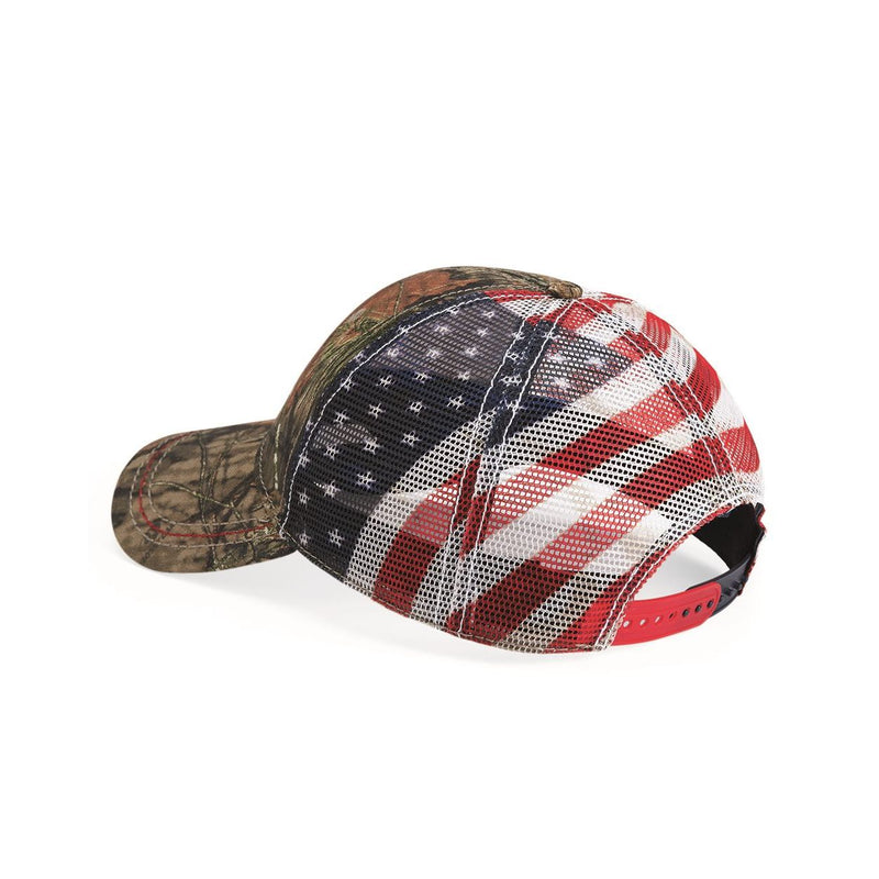 Outdoor Cap Camo Cap with American Flag Mesh Back