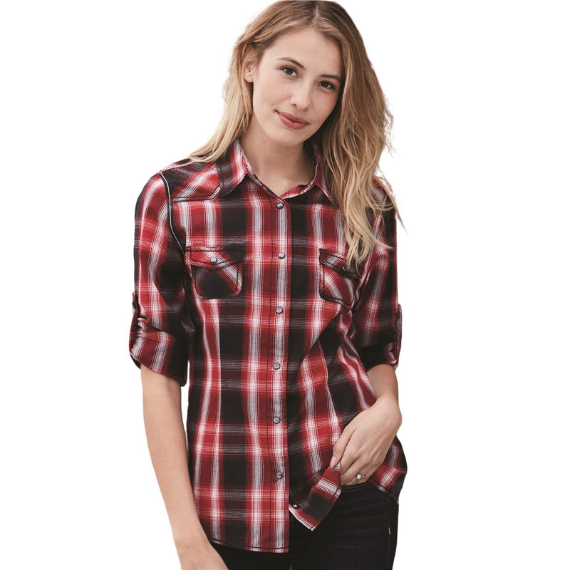 Burnside Women's Convertible Sleeve Western Shirt