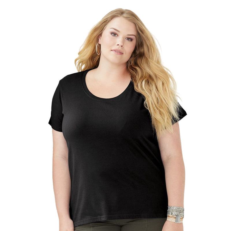 LAT Curvy Collection Women's Scoop Neck Premium Jersey Tee