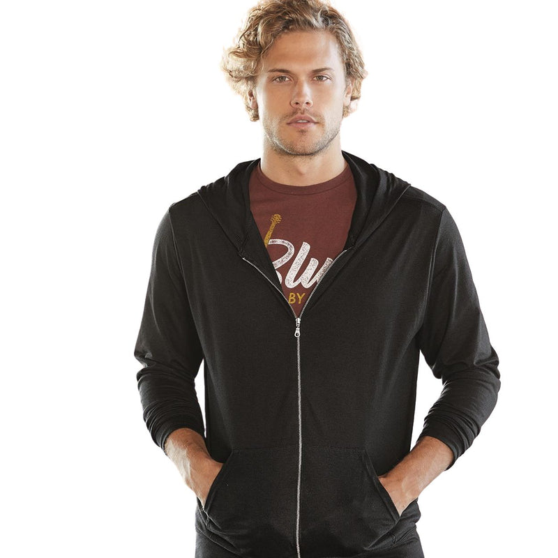 Anvil Triblend Full-Zip Hooded Long Sleeve T-Shirt