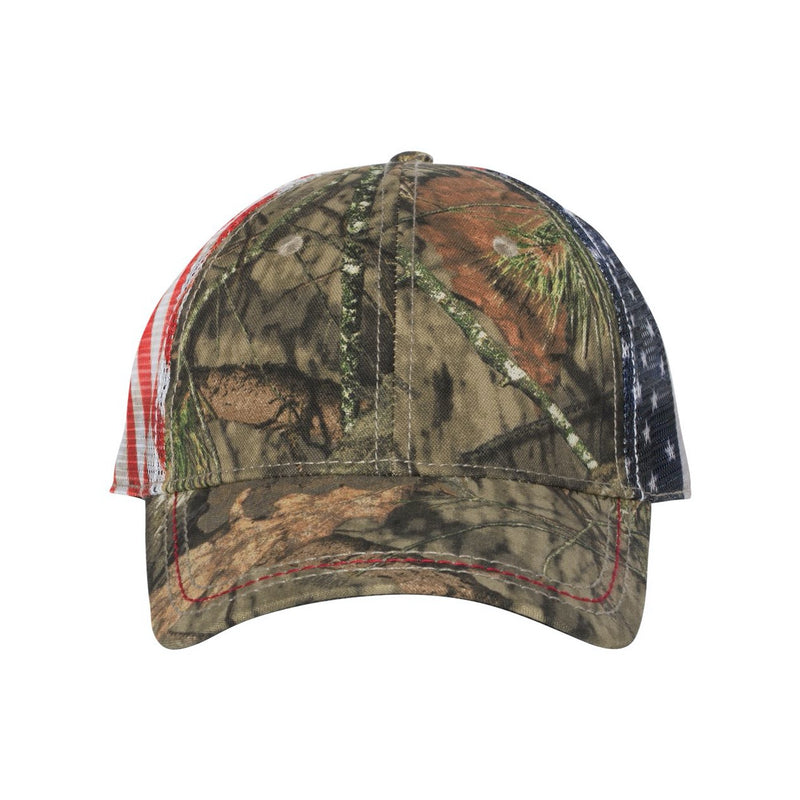 Outdoor Cap Camo Cap with American Flag Mesh Back