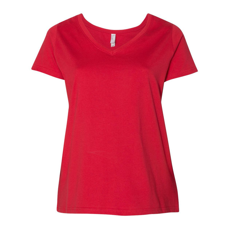 LAT Curvy Collection Women's Premium Jersey V-Neck Tee