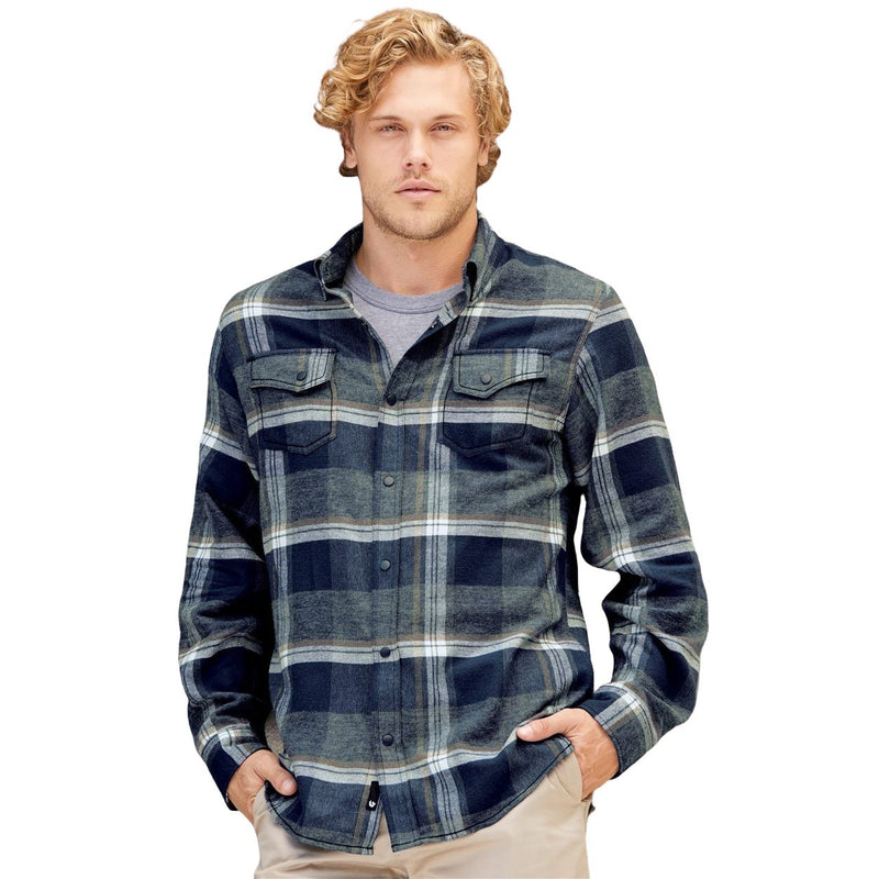 Burnside Snap Front Long Sleeve Plaid Flannel Shirt