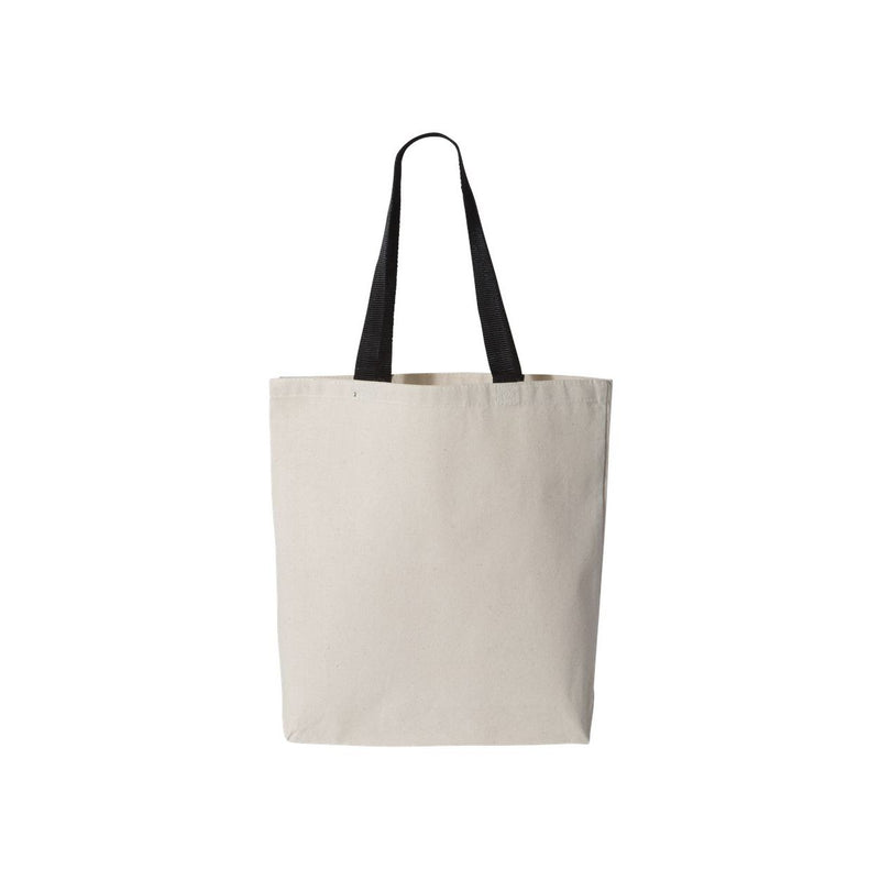 Q-Tees 11L Canvas Tote with Contrast-Color Handles