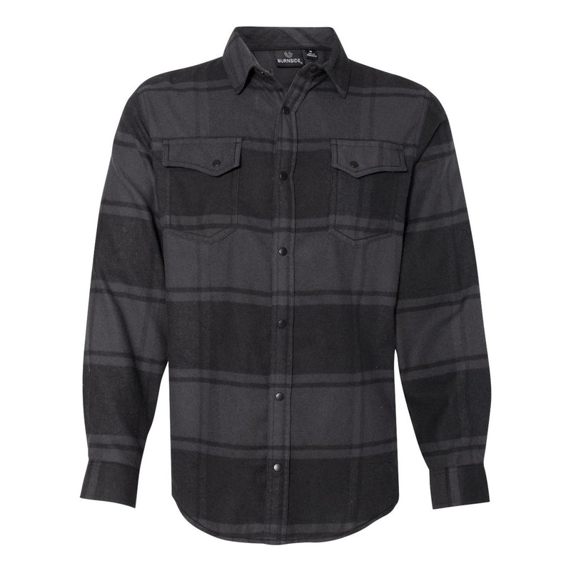 Burnside Snap Front Long Sleeve Plaid Flannel Shirt