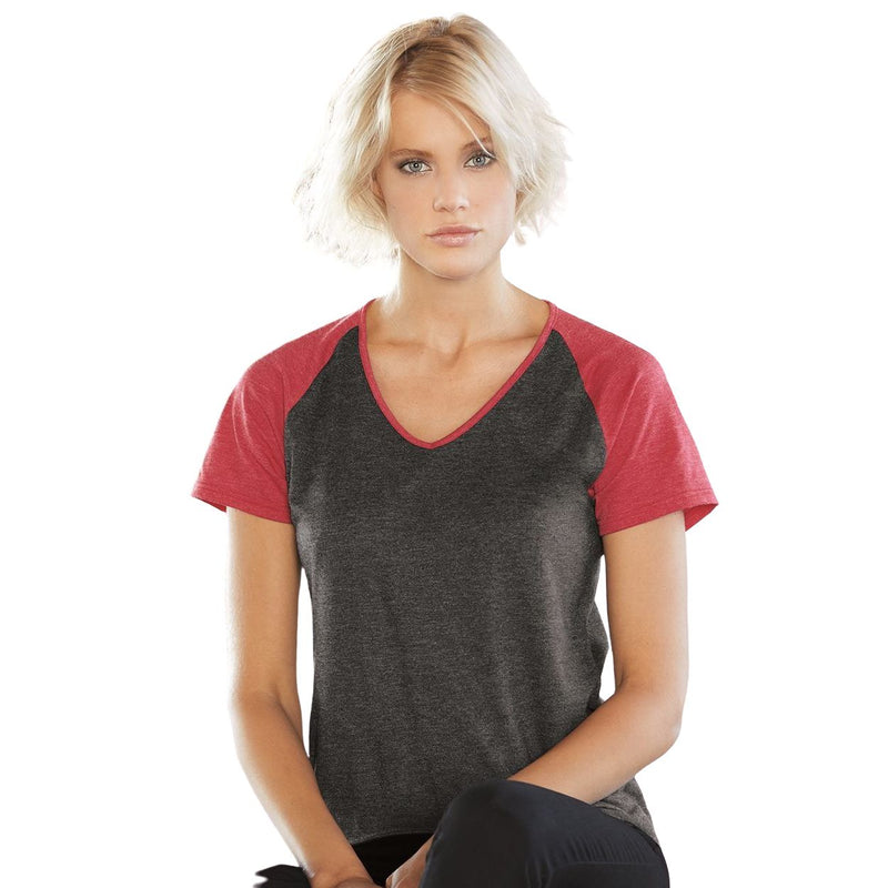 Anvil Women’s Triblend Colorblocked Raglan T-Shirt