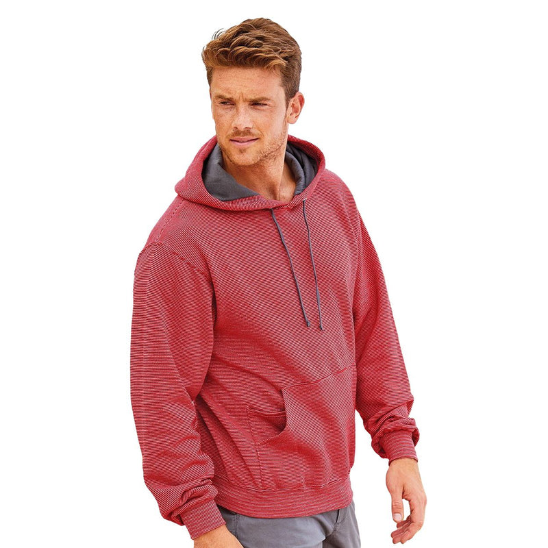 Fruit of the Loom Sofspun Microstripe Hooded Pullover Sweatshirt