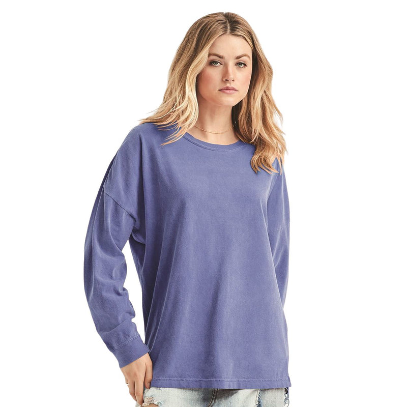 Comfort Colors Garment-Dyed Drop-Shoulder Long Sleeve T-Shirt