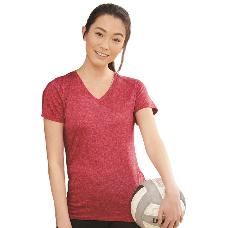 Badger Women’s Triblend Performance V-Neck Short Sleeve T-Shirt