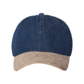 Mega Cap Washed Denim With Suede Bill