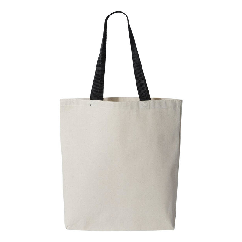 Q-Tees 11L Canvas Tote with Contrast-Color Handles