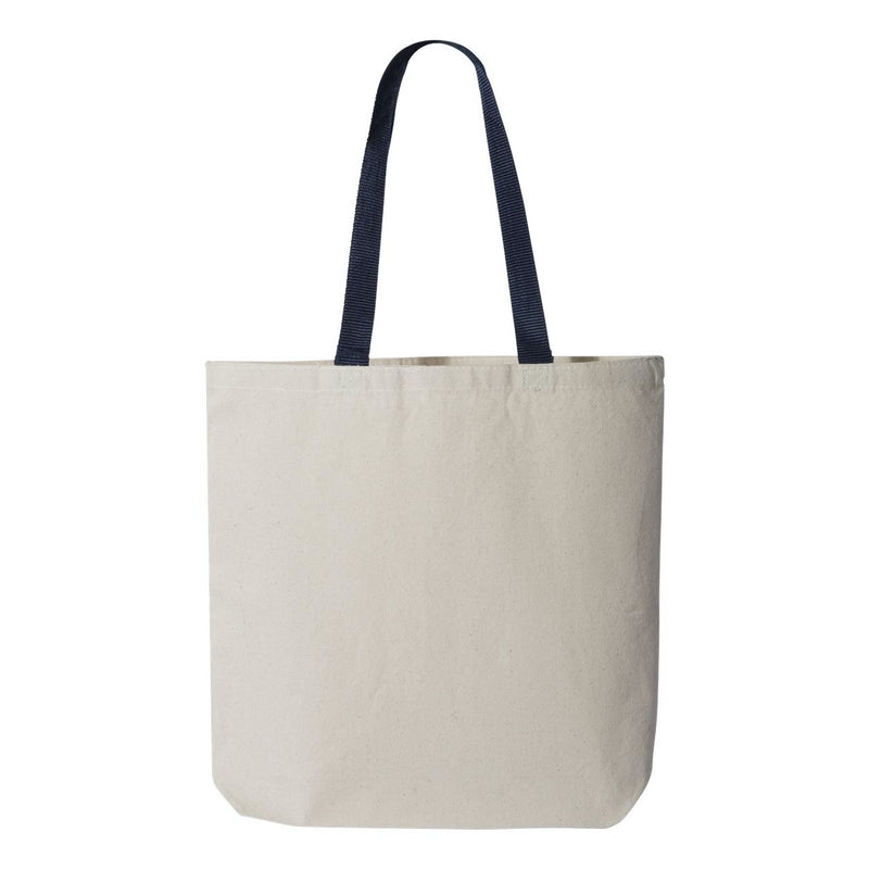 Q-Tees 11L Canvas Tote with Contrast-Color Handles