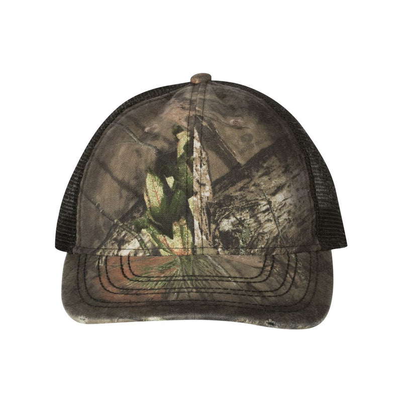 Outdoor Cap Oil-Stained Camo Mesh-Back Trucker Cap