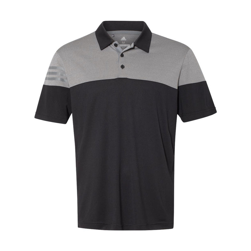 Adidas Heathered 3-Stripes Block Sport Shirt