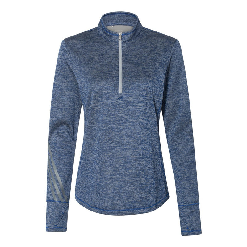 Adidas Women's Brushed Terry Heathered Quarter-Zip Pullover