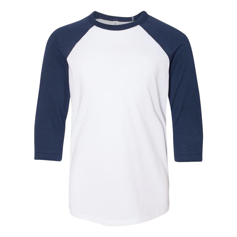 BELLA + CANVAS Youth Three-Quarter Sleeve Baseball Tee