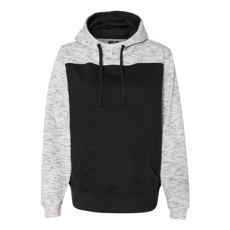 J. America Mélange Fleece Colorblocked Hooded Sweatshirt